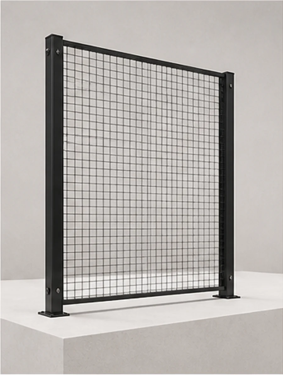 Generated component visualization of a framed padel court welded mesh panel